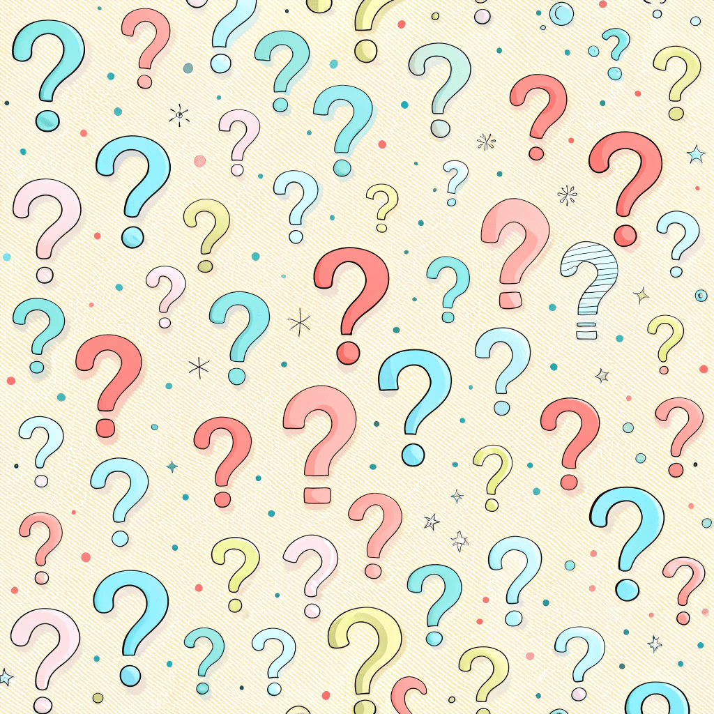 question marks floating around